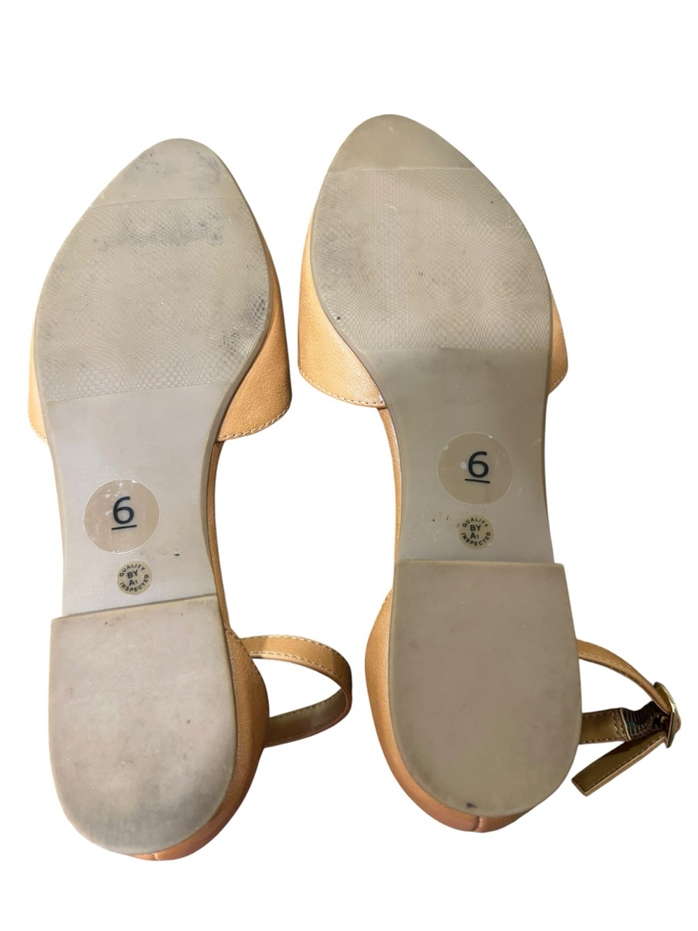 A.N.A. Darrell Tan Ankle-Strap Pointed Flats. Size 6M - Picture 5 of 6